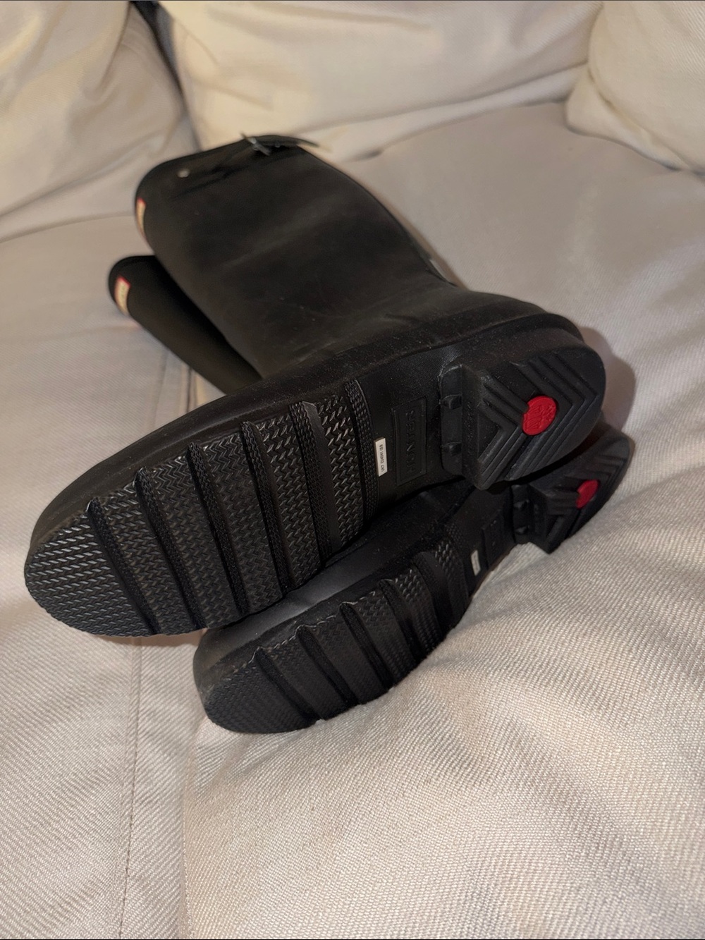 Hunter Black Tall Logo Rain Boots with White Lettering - Picture 3 of 3